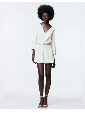 Zara Chain Trim Knotted  Jumpsuit